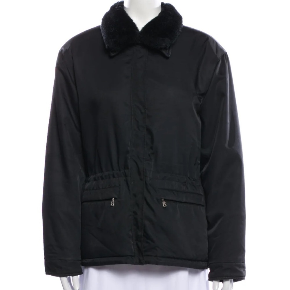 BOGNER Utility Jacket Faux Fur Collar Size 12